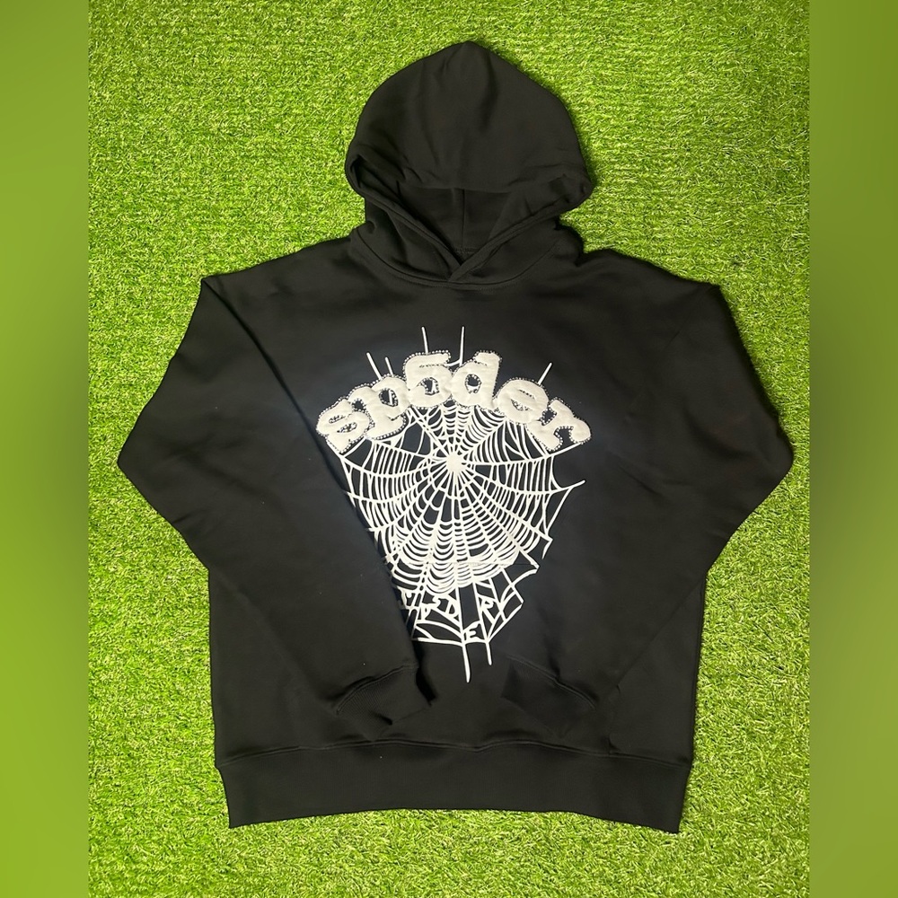 Black n white Sp5der hoodie 1of1